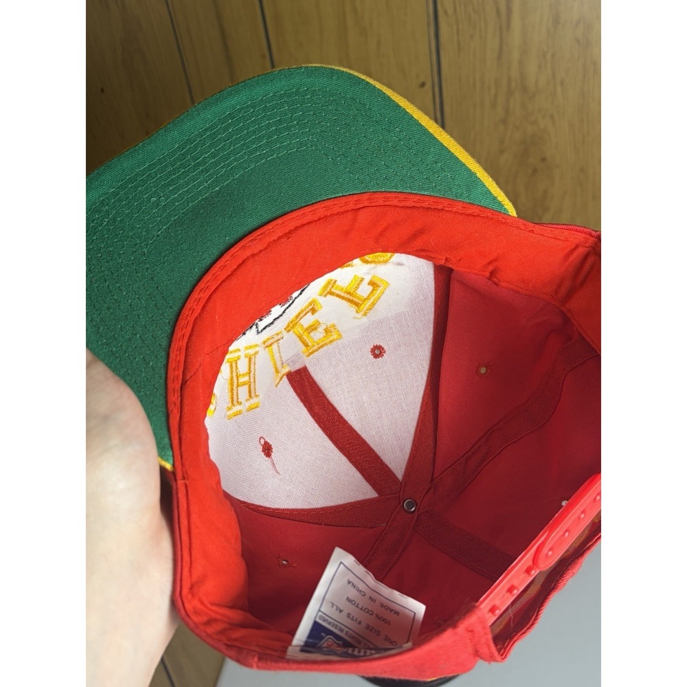 Vintage 90s Kansas City Chiefs AJD Snapback Hat Red NFL - Picture 5 of 5